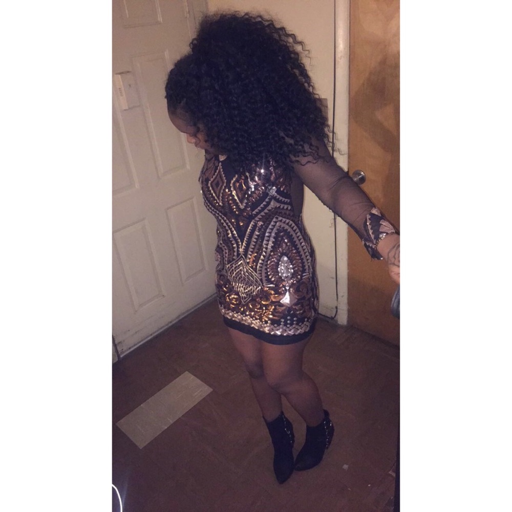 Fashion nova dress Marquee Sequin Dress - Black - Picture 2 of 6